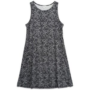 Old Navy Shift Dress Womens XL Black White Floral Sleeveless Jersey Knit Casual
